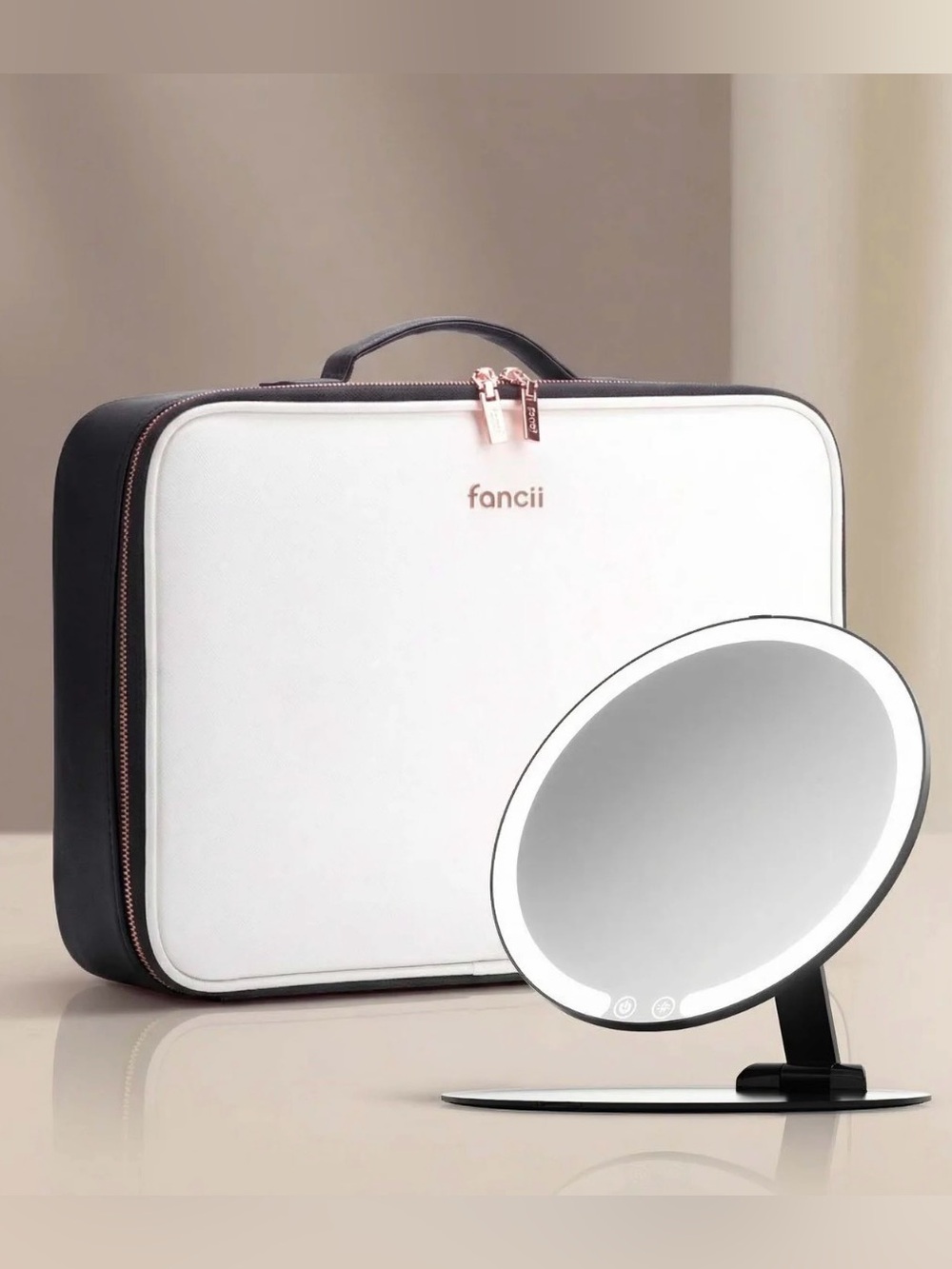 Fancii Nordstrom makeup travel case & LED mirror- $145 new- like new